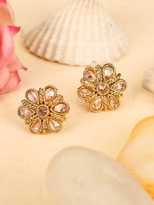 Gold cubic zirconia earrings 2