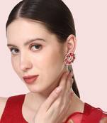 Red cubic zirconia earrings