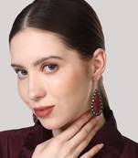 Red cubic zirconia earrings