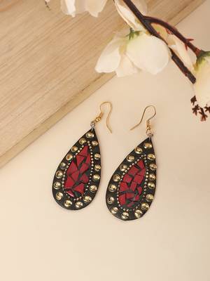 Red cubic zirconia earrings 2