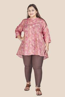 Stylish ladies paisley print top-Pink