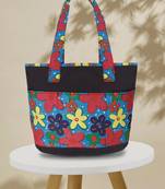 Rangoli Brown & Multi Cotton Canvas Floral Printed Tote Bag
