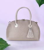 Classic Champagne Cotton Lurex Diamond Jacquard Handheld Bag