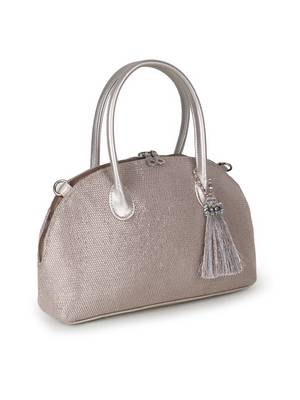 Classic Champagne Cotton Lurex Diamond Jacquard Handheld Bag 3