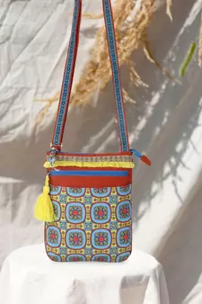 Rangoli Rust & Multi Polycotton Graphic Printed Sling Bag