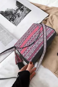 Tribal Wine & Multi Polycotton Ethnic Motifs Printed Sling Bag