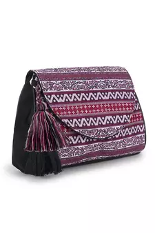 Tribal Wine & Multi Polycotton Ethnic Motifs Printed Sling Bag