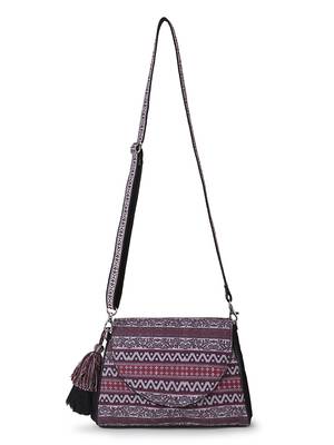 Tribal Wine & Multi Polycotton Ethnic Motifs Printed Sling Bag 6