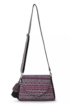 Tribal Wine & Multi Polycotton Ethnic Motifs Printed Sling Bag