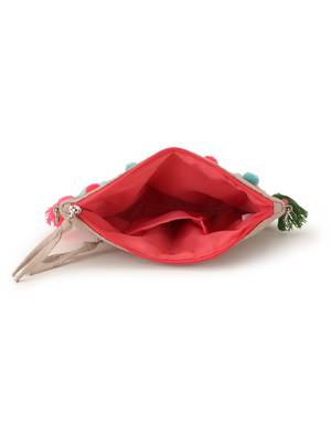 Boho Natural & Multi Cotton Canvas Floral Embroidered Sling Bag 5