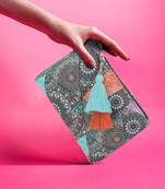 Rangoli Olive & Multi Polycotton Mandala Printed Travel Accessory Bag