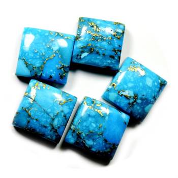 Natural Copper Turquoise at Wholesale Rate 4.25 Ratti 3.86 Carat Square Shape फिरोज़ा Loose Gemstone Rashi Ratan 1 Pc 2