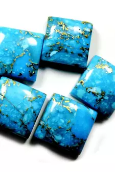 Natural Copper Turquoise at Wholesale Rate 5.25 Ratti 4.77 Carat Square Shape फिरोज़ा Loose Gemstone Rashi Ratan 1 Pc