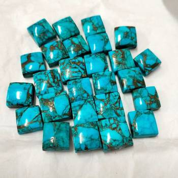 Natural Copper Turquoise at Wholesale Rate 6.25 Ratti 5.68 Carat Square Shape फिरोज़ा Loose Gemstone Rashi Ratan 1 Pc 3