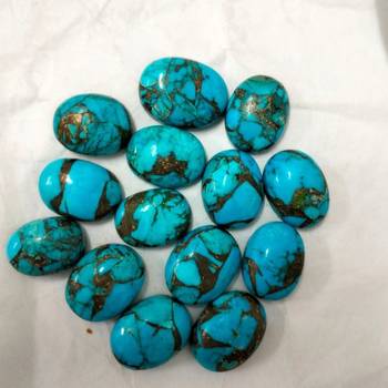 Natural Copper Turquoise at Wholesale Rate 5.25 Ratti 4.77 Carat Oval Shape फिरोज़ा Loose Gemstone Rashi Ratan 1 Pc 3
