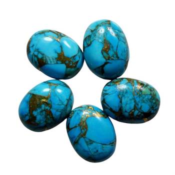 Natural Copper Turquoise at Wholesale Rate 8.25 Ratti 7.5 Carat Oval Shape फिरोज़ा Loose Gemstone Rashi Ratan 1 Pc 2