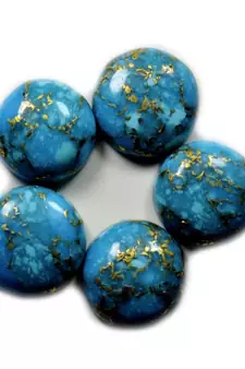 Natural Copper Turquoise at Wholesale Rate 2.25 Ratti 2.04 Carat Round Shape फिरोज़ा Loose Gemstone Astrology Ratan 1 Pc