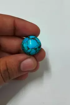 Natural Copper Turquoise at Wholesale Rate 6.25 Ratti 5.68 Carat Round Shape फिरोज़ा Loose Gemstone Astrology Ratan 1 Pc