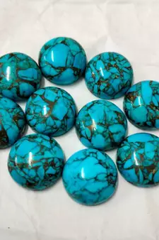 Natural Copper Turquoise at Wholesale Rate 8.25 Ratti 7.5 Carat Round Shape फिरोज़ा Loose Gemstone Astrology Ratan 1 Pc