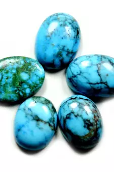 Natural Line Turquoise at Wholesale Rate 19.25 Ratti 17.54 Carat Oval Shape फिरोज़ा Loose Gemstone Jewelry Making 1 Pc