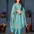Sky Blue Blooming Color,Designer Embroidery Work Vichitra Silk unstitched Long Length Kameez Pant party wear salwarsuit