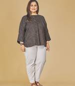 Stylish ladies slub effect classic top-Brown