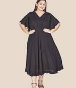 Stylish ladies patterned Dress -Black