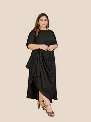 Stylish ladies patterned Dress -Black 1