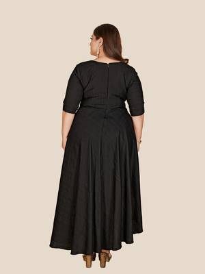 Stylish ladies patterned Dress -Black 3