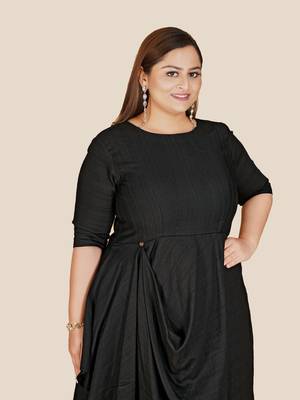 Stylish ladies patterned Dress -Black 5