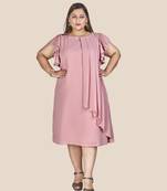 Stylish ladies patterned  Dress -Pink