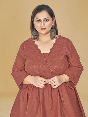 Stylish ladies  embroidered top-Red 5