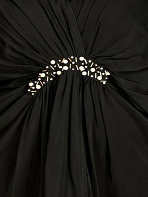Stylish ladies kaftan styled pleated dress with hand work- Black 5