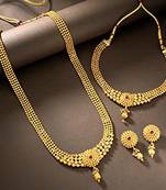 Alyesha Jewellery Set for Women Gold Plated Traditional Jewelry Set Antique Necklace Set with Earrings for Women