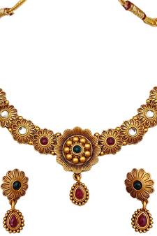 Alyesha Latest Stylish Choker Traditional Necklace Jewellery Set for Women