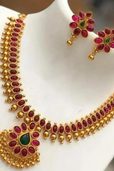 Alyesha Latest Stylish Choker Traditional Necklace Jewellery Set for Women