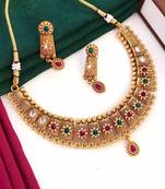 Alyesha Latest Stylish Choker Traditional Necklace Jewellery Set for Women
