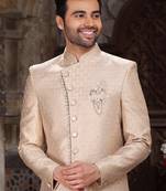 Orange woven jaquard indo-western-dresses