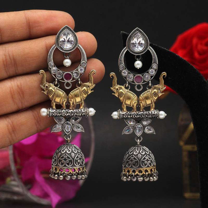White jhumkas