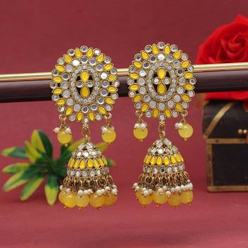 Yellow jhumkas 1