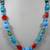 Quil hand made glass beads necklace with oxidised sterling silver Pendant