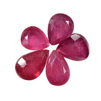 Natural Ruby at Wholesale Rate 2.25 Ratti 2.04 Carat Pear Shape माणिक Loose Gemstone for Astrology Purpose Ratan 1 Pcs 2