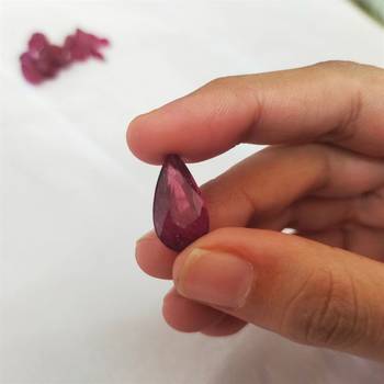 Natural Ruby at Wholesale Rate 3.25 Ratti 2.95 Carat Pear Shape माणिक Loose Gemstone for Astrology Purpose Ratan 1 Pcs 4