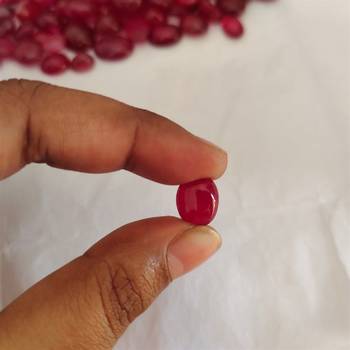 Natural Ruby at Wholesale Rate 8.25 Ratti 7.5 Carat Oval Shape माणिक Loose Gemstone for Astrology Purpose Ratan 1 Pcs 4