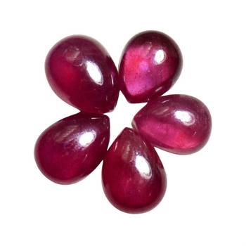 Natural Ruby at Wholesale Rate 2.25 Ratti 2.04 Carat Cabochon Pear Shape माणिक Loose Gemstone Astrology Rashi Ratan 1 Pc 2