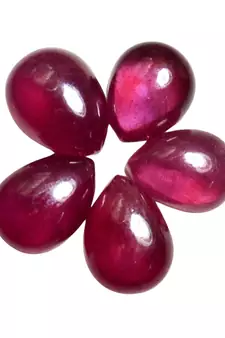 Natural Ruby at Wholesale Rate 2.25 Ratti 2.04 Carat Cabochon Pear Shape माणिक Loose Gemstone Astrology Rashi Ratan 1 Pc