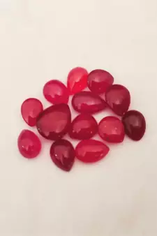Natural Ruby at Wholesale Rate 2.25 Ratti 2.04 Carat Cabochon Pear Shape माणिक Loose Gemstone Astrology Rashi Ratan 1 Pc