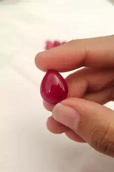 Natural Ruby at Wholesale Rate 2.25 Ratti 2.04 Carat Cabochon Pear Shape माणिक Loose Gemstone Astrology Rashi Ratan 1 Pc