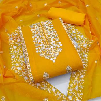 Mustard embroidered chanderi silk salwar 1
