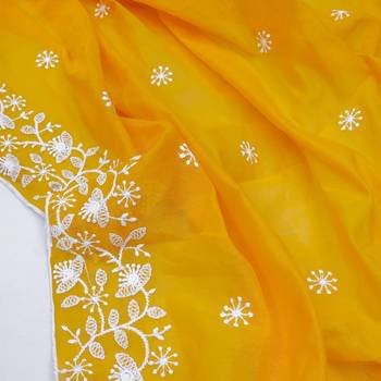 Mustard embroidered chanderi silk salwar 3